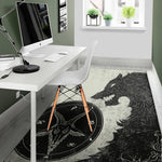 Black Demon Wolf Print Area Rug