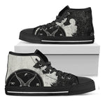 Black Demon Wolf Print Black High Top Shoes