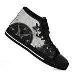 Black Demon Wolf Print Black High Top Shoes