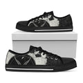 Black Demon Wolf Print Black Low Top Sneakers