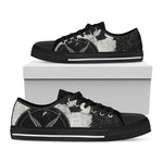 Black Demon Wolf Print Black Low Top Shoes 