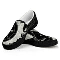 Black Demon Wolf Print Black Slip On Sneakers