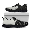 Black Demon Wolf Print Black Running Shoes