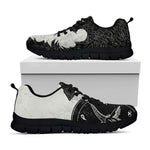 Black Demon Wolf Print Black Sneakers