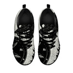 Black Demon Wolf Print Black Sneakers