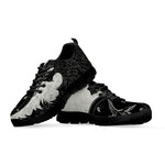 Black Demon Wolf Print Black Sneakers