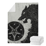 Black Demon Wolf Print Blanket