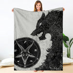 Black Demon Wolf Print Blanket