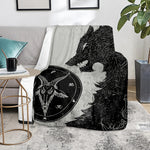 Black Demon Wolf Print Blanket