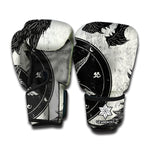Black Demon Wolf Print Boxing Gloves