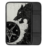Black Demon Wolf Print Car Center Console Cover