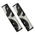 Black Demon Wolf Print Car Seat Belt Covers