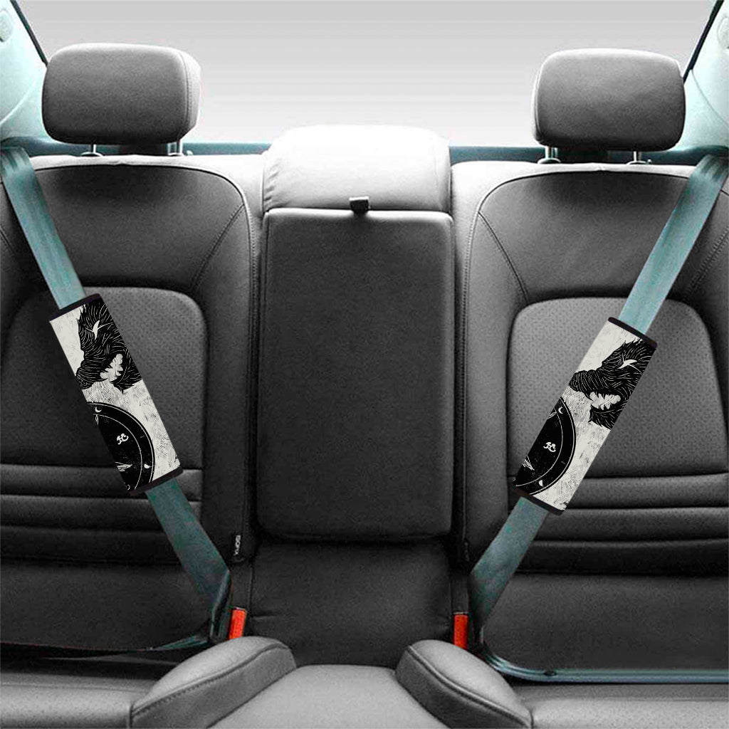 Black Demon Wolf Print Car Seat Belt Covers