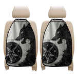 Black Demon Wolf Print Car Seat Organizers