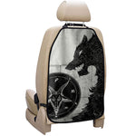Black Demon Wolf Print Car Seat Organizers