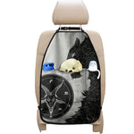 Black Demon Wolf Print Car Seat Organizers
