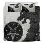 Black Demon Wolf Print Duvet Cover Bedding Set