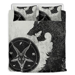 Black Demon Wolf Print Duvet Cover Bedding Set