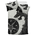 Black Demon Wolf Print Duvet Cover Bedding Set