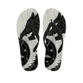 Black Demon Wolf Print Flip Flops