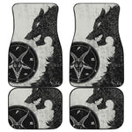 Black Demon Wolf Print Front and Back Car Floor Mats