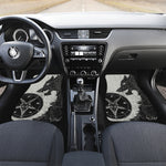 Black Demon Wolf Print Front and Back Car Floor Mats