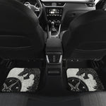Black Demon Wolf Print Front and Back Car Floor Mats