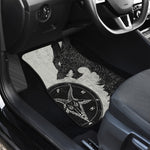Black Demon Wolf Print Front and Back Car Floor Mats