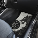 Black Demon Wolf Print Front and Back Car Floor Mats