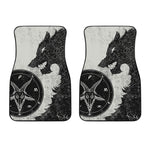 Black Demon Wolf Print Front Car Floor Mats