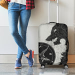 Black Demon Wolf Print Luggage Cover