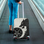 Black Demon Wolf Print Luggage Cover