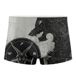 Black Demon Wolf Print Men's Boxer Briefs