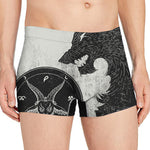 Black Demon Wolf Print Men's Boxer Briefs
