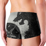 Black Demon Wolf Print Men's Boxer Briefs