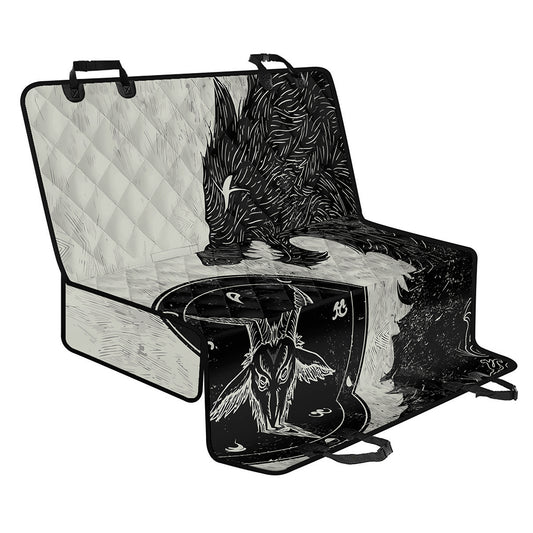 Black Demon Wolf Print Pet Car Back Seat Cover