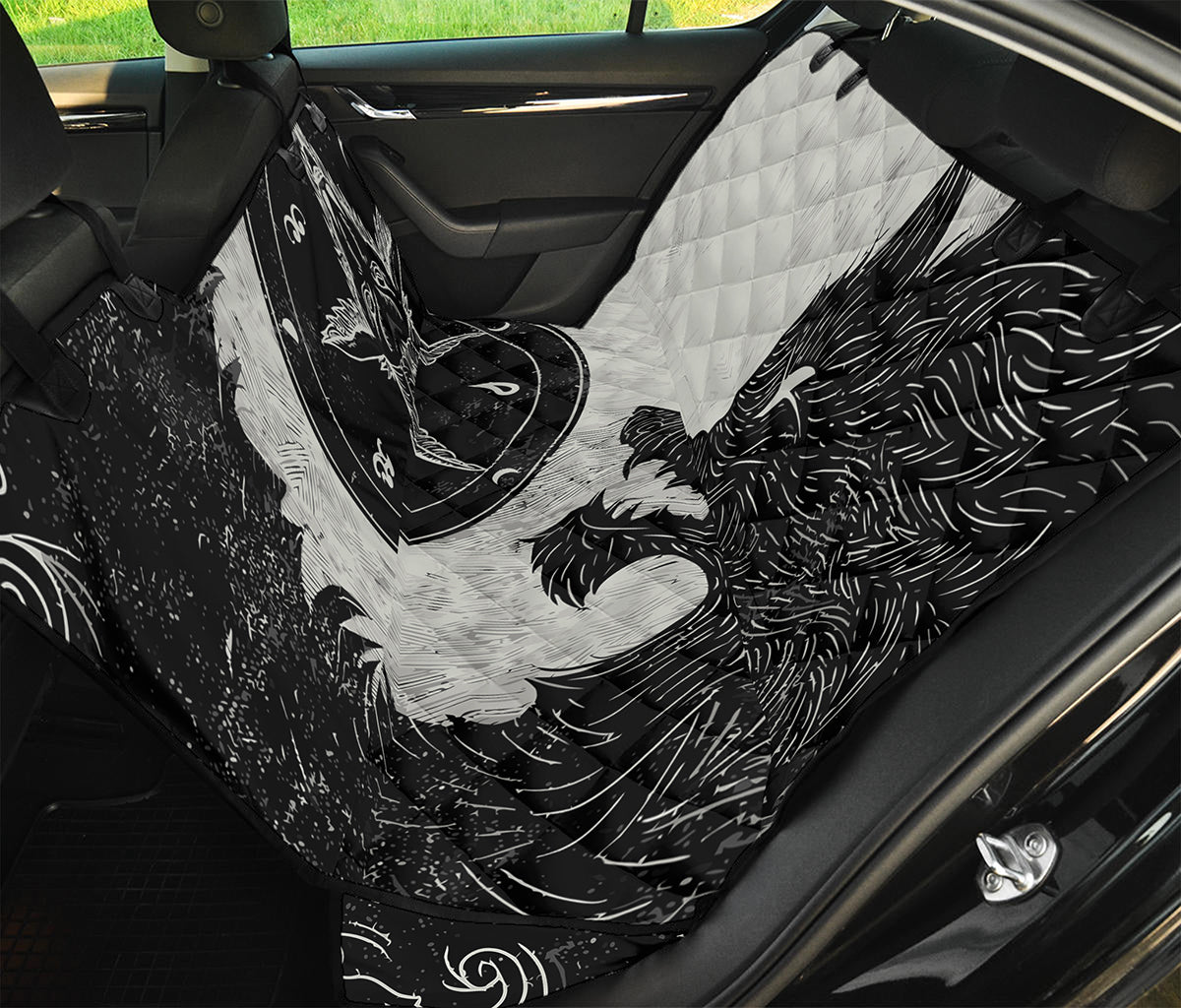 Black Demon Wolf Print Pet Car Back Seat Cover