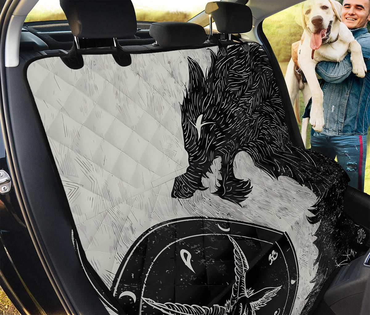 Black Demon Wolf Print Pet Car Back Seat Cover