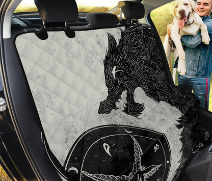 Black Demon Wolf Print Pet Car Back Seat Cover