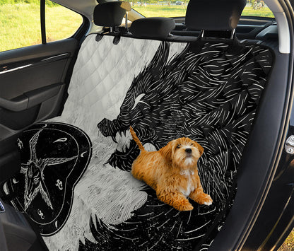 Black Demon Wolf Print Pet Car Back Seat Cover
