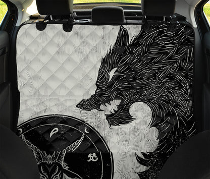 Black Demon Wolf Print Pet Car Back Seat Cover