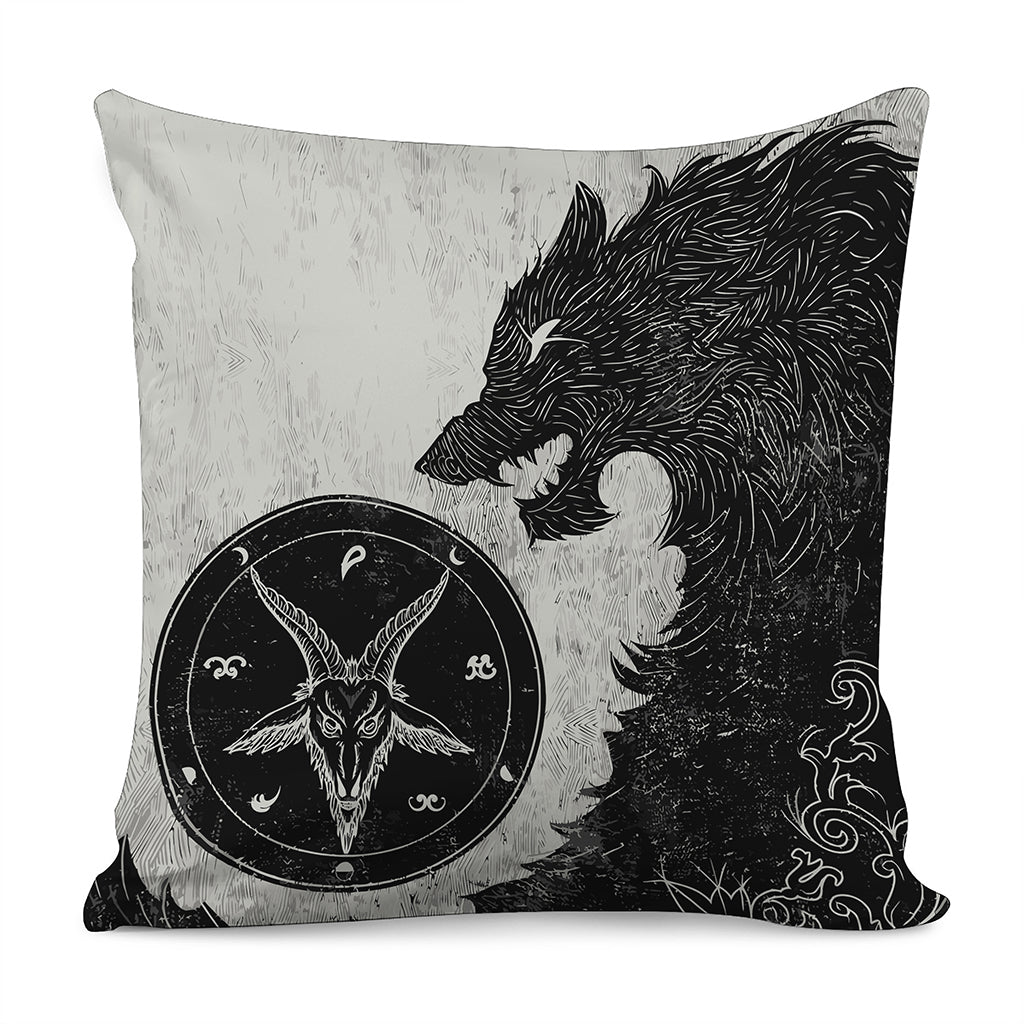 Black Demon Wolf Print Pillow Cover