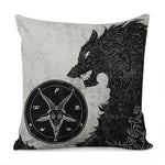 Black Demon Wolf Print Pillow Cover