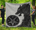 Black Demon Wolf Print Quilt