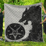 Black Demon Wolf Print Quilt