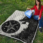 Black Demon Wolf Print Quilt
