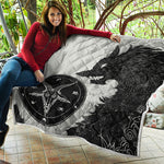 Black Demon Wolf Print Quilt
