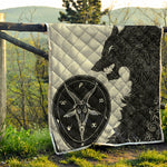 Black Demon Wolf Print Quilt