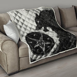 Black Demon Wolf Print Quilt