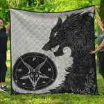 Black Demon Wolf Print Quilt